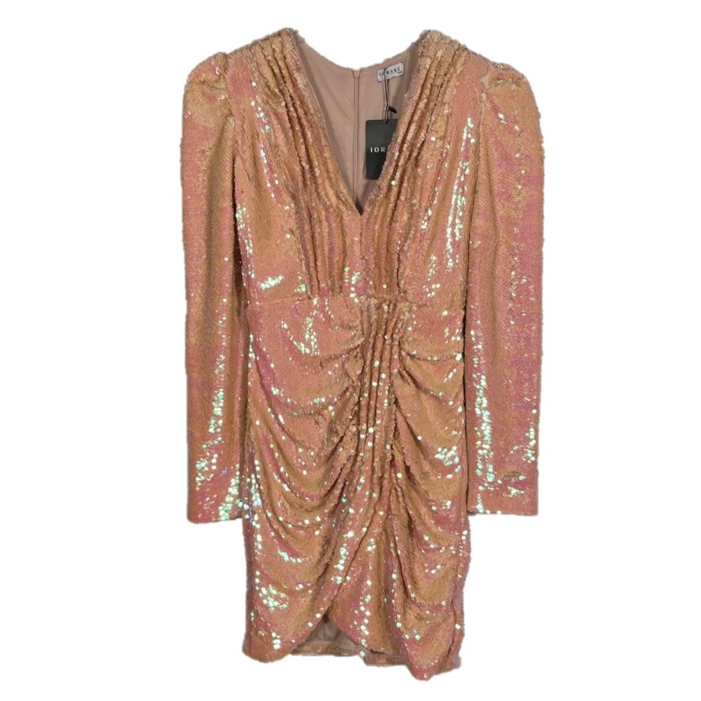 IORANE Allover Sequin Long Sleeve Mini Dress